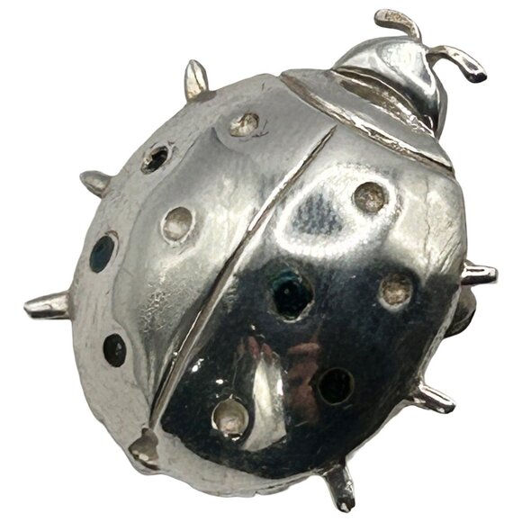 Vintage 925 Sterling Silver Ladybug Pin - Picture 1 of 4